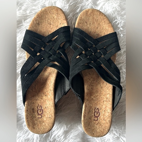 UGG Women's Black Strappy Sandals - Picture 1 of 7